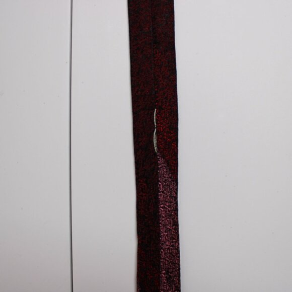 Wembley Mens Tie Red Foulard Diagonal Stripe Embroidered Vintage Classic Necktie - Picture 9 of 10